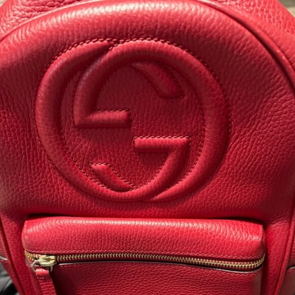 AUTHENTIC GUCCI GG LEATHER BACKPACK! Good Condition and Beautiful Color! - Picture 2 of 13
